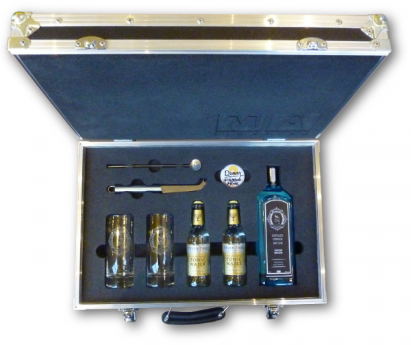 Gin präsenter Koffer Case mit Ginflaschen
